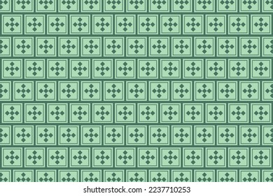 Collection of vector illustrations of neatly arranged green and blue flower shape patterns free download.