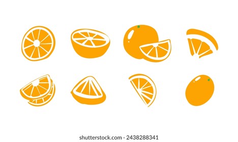 colección de ilustraciones vectoriales de naranja