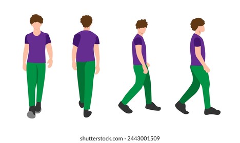 collection of vector illustrations of people standing in various poses