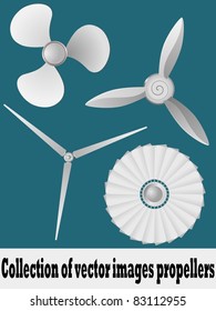 Collection of vector illustrations propellers. vector