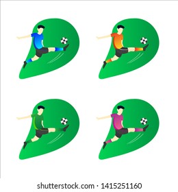 collection of vector illustrations of soccer players