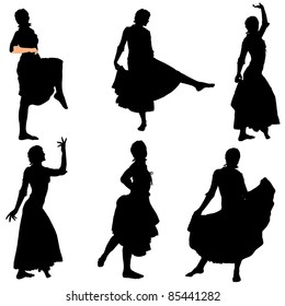 Collection of vector images of dancers