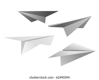 collection of vector images of paper airplanes