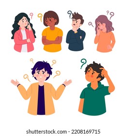 collection of vector images of people thinking, top view. perfect for backgrounds, social media, wallpapers and more