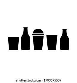 collection of vector images of several models of beverage containers