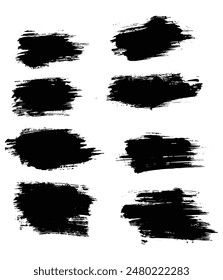 Collection of vector ink grunge brush stroke background
