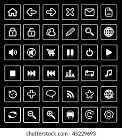Collection of vector internet icons and buttons. Good for browser, media software, website and etc.