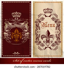 Collection of vector invitation cards in luxury royal style