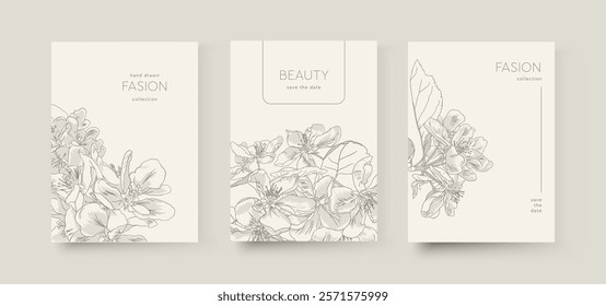 A collection of vector invitation templates with elegant wedding designs. Perfect for wedding menus and more. Versatile enough to adapt to branding needs, including cosmetic brand identity. 