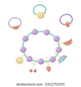 Charm Bracelet Vector Art & Graphics