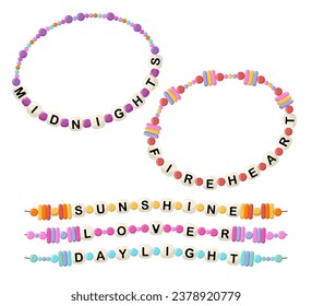 Handmade plastic bead bracelets friendship Vector Image