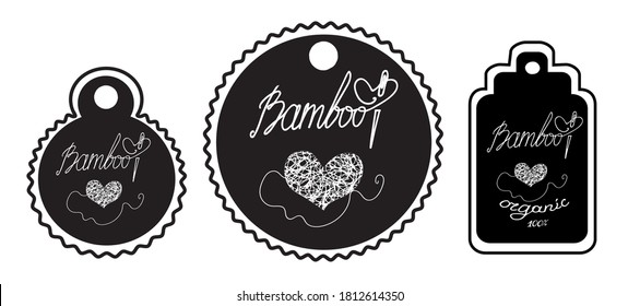 Collection of vector labels for bamboo textiles