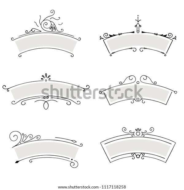 Collection of vector labels.\
Vintage frames with ornamental decoration, isolated on white\
background