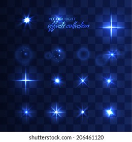 Collection of vector light effects and sparkles. Vector eps10.