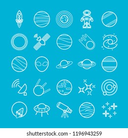 Collection of vector line space icons for web, print, mobile apps