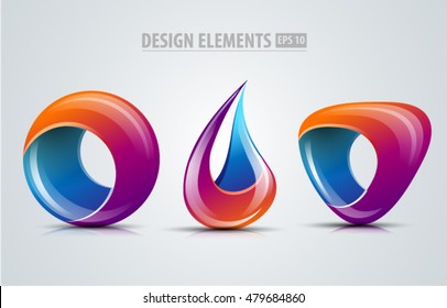 Collection of vector logo design elements for business and icons design