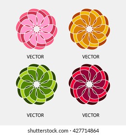Collection of vector logo design templates and patterns. Abstract round elements. Set of creative circular symbols .  Minimal geometric concepts.