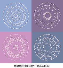 Collection of vector logo design templates and patterns. Abstract round icons. Set of creative circular symbols.