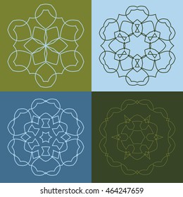 Collection of vector logo design templates and patterns. Abstract round icons. Set of creative circular symbols. 