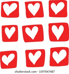 A Collection of Vector Love Heart Illustrations for Valentines Day
