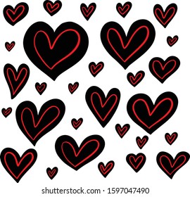 A Collection of Vector Love Heart Illustrations for Valentines Day