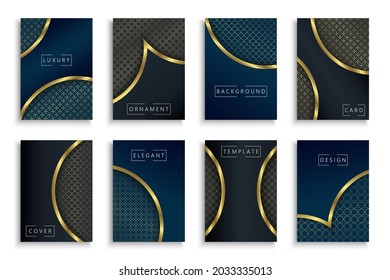 Colección de portadas vectoriales de lujo, carteles, folletos, pancartas, volantes, tarjetas, fondos, etc. Elegantes plantillas ornamentales para su diseño e ideas