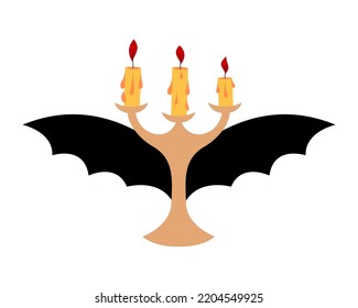 Collection of vector magic fairy tale elements, icons and illustrations. Candlestick.