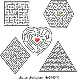 Collection of vector mazes.
