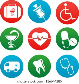 collection of vector medicine icons and elements