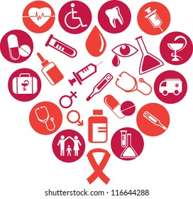 collection of vector medicine icons and elements
