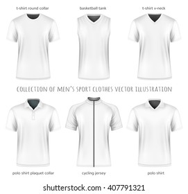 Collection of vector men's sport clothes for your design. Fully editable handmade mesh.