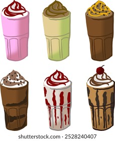 Coleção de vetores milshake, clipart Milkshake