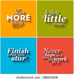 Collection of  vector minimalistic typographic motivational quotes
