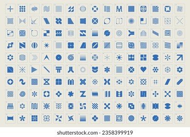 Collection of vector, modern, abstract and geometric shapes and symbols.