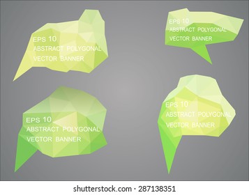 A collection of vector modern abstract origami polygonal banner 