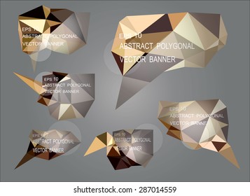 A collection of vector modern abstract  polygonal banner