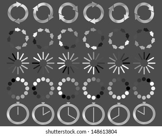 Collection of vector modern preloaders and buffering elements