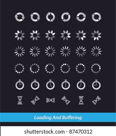 Collection of vector modern preloaders and buffering elements