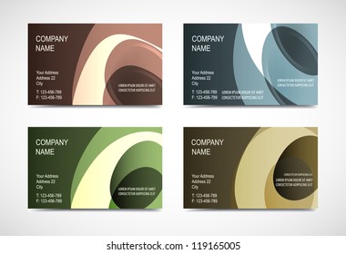 Collection vector of modern retro color business card templates