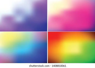 Collection of vector multi-color blurred backgrounds