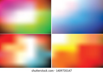 Collection of vector multi-color blurred backgrounds