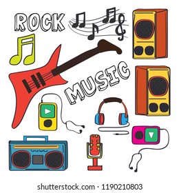 collection of vector musical instruments, for party events, banners on stage shows. vector illustration