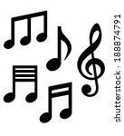 A collection of vector musical notes