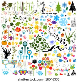 collection of vector nature elements