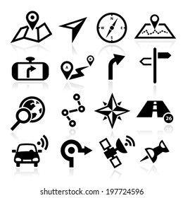 Collection of vector navigation icons - maps, location, GPS.