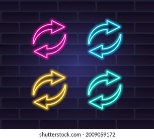 collection of vector neon arrows for decoration and design