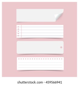 Collection of vector note papers, ready for your message.