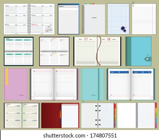 collection of vector notebooks