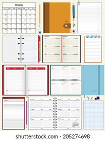 collection of vector notebooks