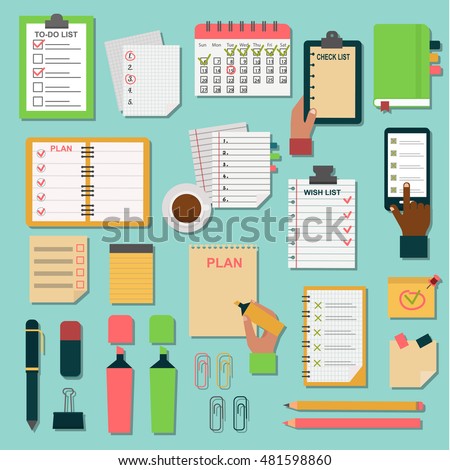 Collection of vector notebooks agenda business notes